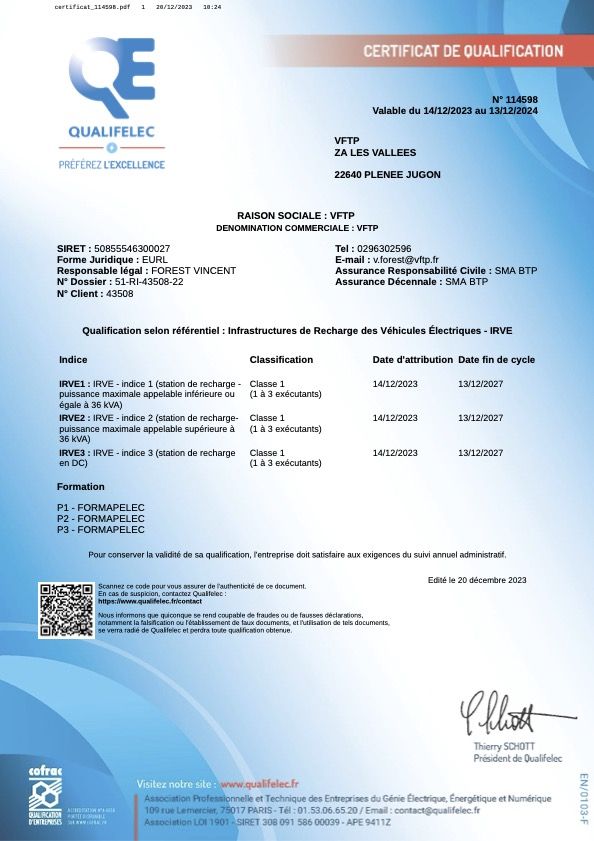 certificat qualifelec